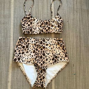 Reformation leopard retro bikini. Size small. Great condition.